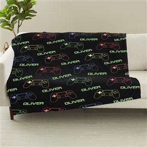 Neon Gaming Personalized 60x80 Plush Fleece Blanket - 48095-L