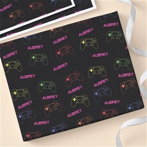 Neon Gaming Personalized Wrapping Paper Sheets - Set of 3 - 48100-S