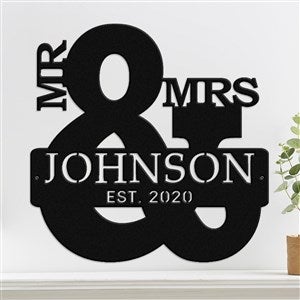 Personalized Mr. And Mrs. Custom Metal Sign - Black - 48110D-B