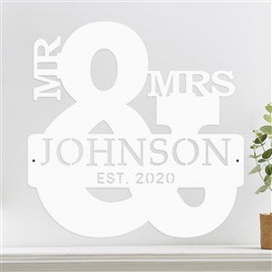 Personalized Mr. And Mrs. Custom Metal Sign - White - 48110D-W