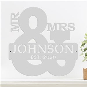 Personalized Mr. And Mrs. Custom Metal Sign - Silver - 48110D-S