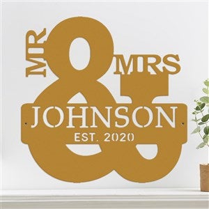 Personalized Mr. And Mrs. Custom Metal Sign - Gold - 48110D-G