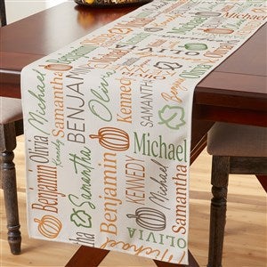 Fall Repeating Name Personalized Table Runner- 16 x 60 - 48151-S