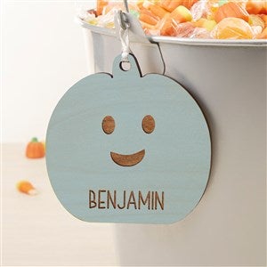 Halloween Character Personalized Wooden Basket Tag-Blue Stain - 48155-B