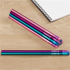 Halloween Icons Pink, Purple, Teal Personalized Pencil Set of 12 - 48176-PPT