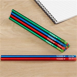 Halloween Icons Blue, Red, Green Personalized Pencil Set of 12 - 48176-BRG