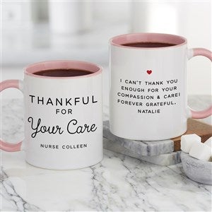 Thankful For Personalized Coffee Mug 11 oz.- Pink - 48246-P