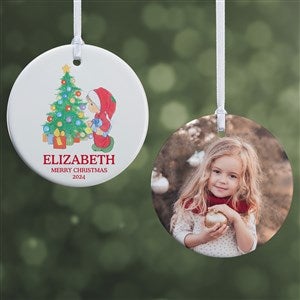 Precious Moments® Holly Jolly Personalized Ornament-2.85quot; Glossy- 2 Sided - 48329-2S