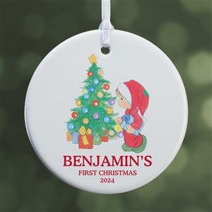 Precious Moments® Holly Jolly Personalized Ornament-2.85quot; Glossy- 1 Sided - 48329-1S