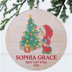 Precious Moments®  Holly Jolly Personalized Ornament-3.75quot; Wood- 1 Sided - 48329-1W