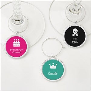 Choose Your Icon Personalized Wine Charm 6 pc Set - 48337