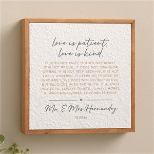 Love is Patient Personalized Pulp Paper Framed Print - 10x10 - 48349-M
