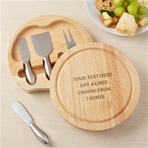 Write Your Own Personalized Round Cheese Board  Tool Set - 48355