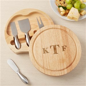 Classic Celebrations Personalized Round Cheese Board & Tools Set - 48356