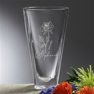 Birth Month Flower Etched Crystal Vase - 48365