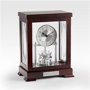 Engraved Logo Bulova Retirement Crystal Pendulum Clock - 48393