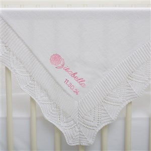 Baby Birth Flower Name Embroidered Baby Blanket - 48395