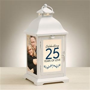 Years Of Love Personalized White Metal LED Lantern - 48433