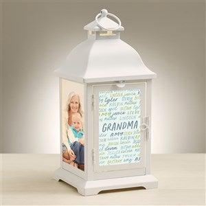 Grateful Heart Personalized White Metal Lantern - 48439