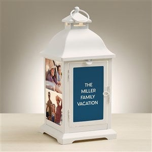 Family Photo Personalized White Metal LED Lantern - 48450