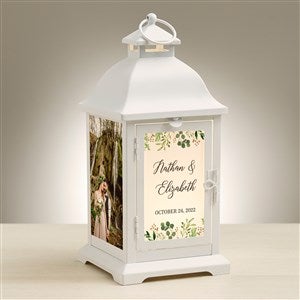 Laurels Of Love Personalized White Metal LED Lantern - 48452