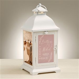 Elegant Couple Personalized White Metal LED Lantern - 48453