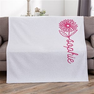 Birth Flower Name Personalized 50x60 Sweatshirt Blanket - 48471-SW