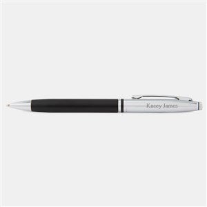 Engraved Cross Avitar Black  Silver Pen - 48477
