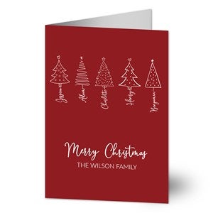 Scripted Christmas Tree Personalized Christmas Cards- Premium - 48555-P