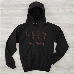 Scripted Christmas Tree Personalized Hanes® Adult Hooded Sweatshirt - 48556-BHS