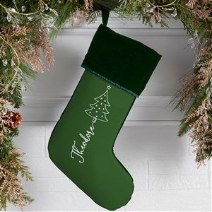 Scripted Christmas Tree Personalized Green Christmas Stockings - 48557-G