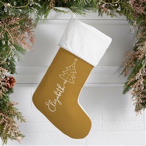 Scripted Christmas Tree Personalized Ivory Christmas Stockings - 48557-I