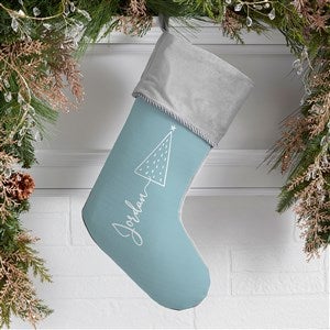 Scripted Christmas Tree Personalized Grey Christmas Stockings - 48557-GR