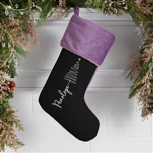 Scripted Christmas Tree Personalized Purple Christmas Stockings - 48557-P