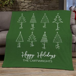 Scripted Christmas Tree Personalized Plush Fleece Blanket - 60x80 - 48559-L