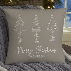 Scripted Christmas Tree Personalized 18quot; Throw Pillow - 48560-L
