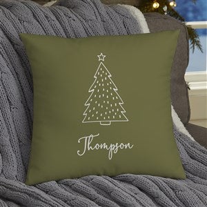 Scripted Christmas Tree Personalized 14 Velvet Throw Pillow - 48560-SV