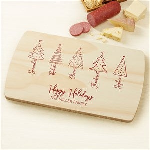 Scripted Christmas Tree Personalized Wood Cutting Board - 48561