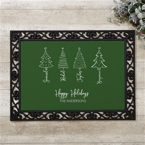 Scripted Christmas Tree  Personalized Christmas Doormat- 18x27 - 48562-S