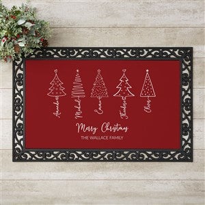 Scripted Christmas Tree Personalized Christmas Doormat- 20x35 - 48562-M