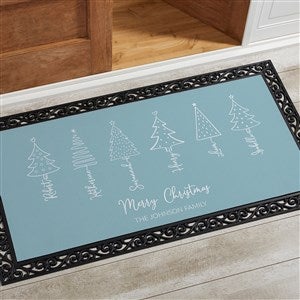 Scripted Christmas Tree Personalized Christmas Doormat- 24x48 - 48562-O