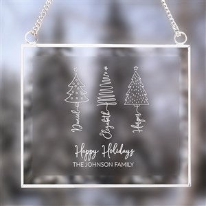 Scripted Christmas Tree  Personalized Glass Suncatcher - 48563