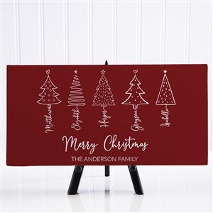 Scripted Christmas Tree Personalized Canvas Art Print- 5½ x 11 - 48564