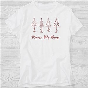 Scripted Christmas Tree Personalized Hanes® Ladies Fitted Tee - 48568-FT