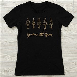 Scripted Christmas Tree Personalized Next Level™ Ladies Fitted Tee - 48568-NL