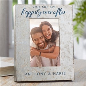 Happily Ever After Personalized Galvanized Metal Picture Frame- Vertical - 48571-4x6V