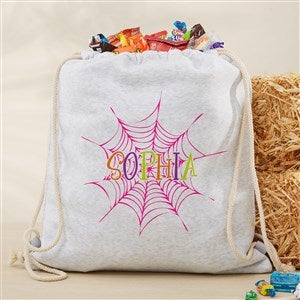 Spider Webs Personalized Halloween Drawstring Bag - 48623