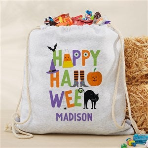 Trick or Treat Icons Personalized Halloween Drawstring Bag - 48626