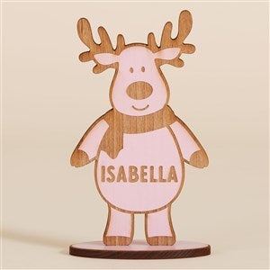 Santa and Friends Personalized Pink Stain Wood Characters - 48667-P