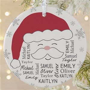 Santa Repeating Name Personalized Ornament-3.75 Matte - 1 Sided - 48681-1L